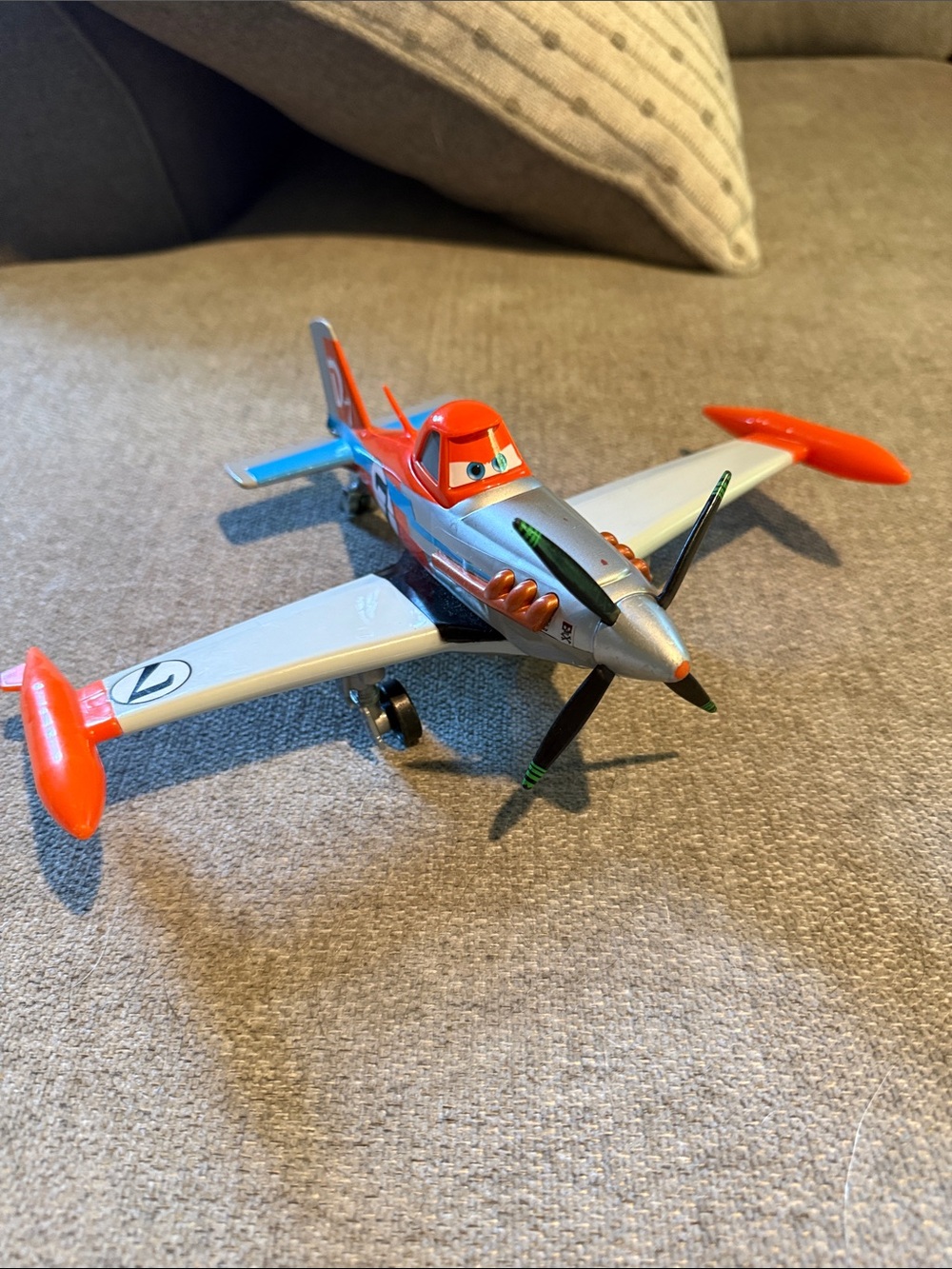 Plastic talking Dusty Crophopper Toy Plane - Orange & Silver